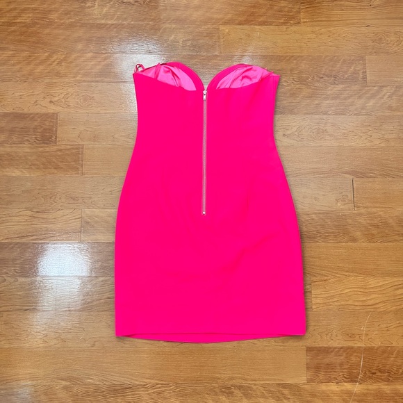 NWOT Bardot Eleni Plunge Neck Mini Dress Pop Pink - Picture 8 of 14
